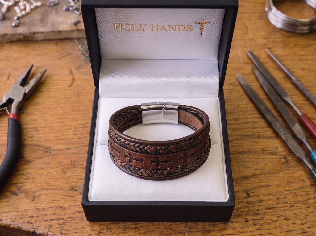 The Leather Cross Bracelet — Father Gabriel's Final Collection