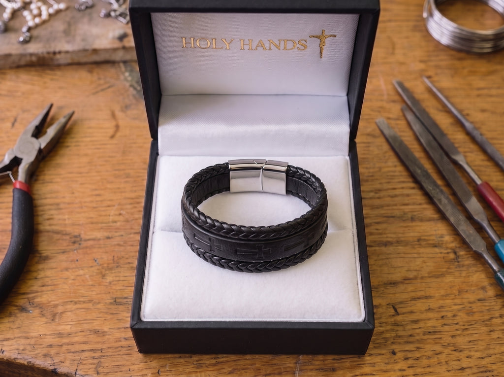 The Leather Cross Bracelet — Father Gabriel's Final Collection