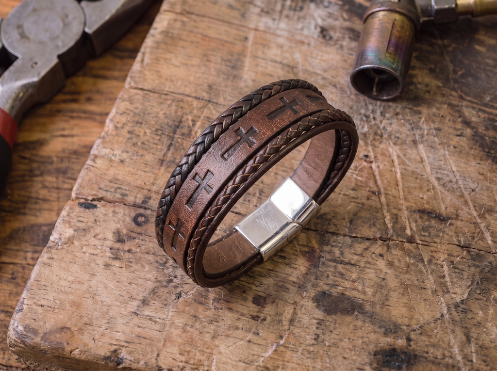 The Leather Cross Bracelet — Father Gabriel's Final Collection