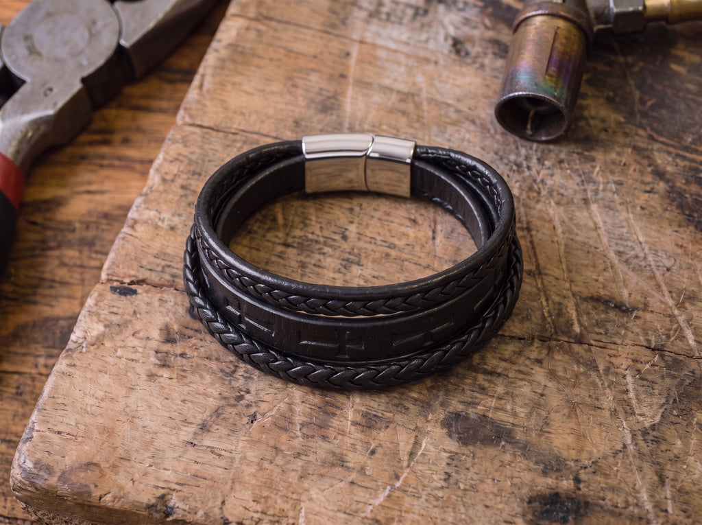 The Leather Cross Bracelet — Father Gabriel's Final Collection
